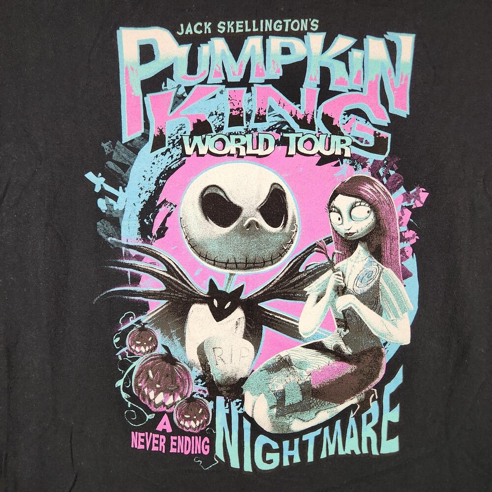 Disney Nightmare Before Christmas Shirt Mens XL Black Pumpkin King World Tour